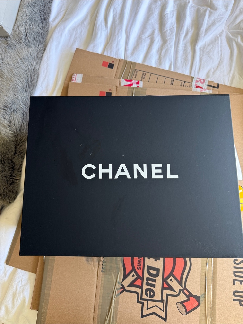 CHANEL Black and White Logo Gift Box